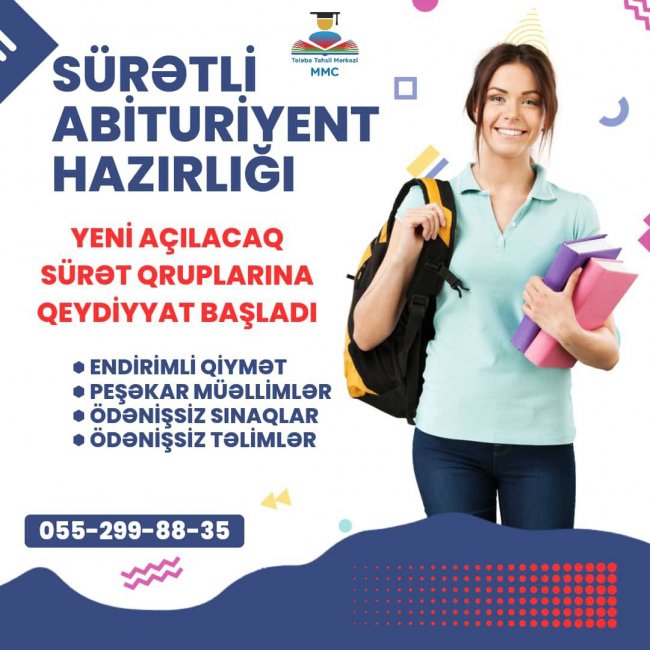 ALİ MƏKTƏBƏ SÜRƏTLİ HAZIRLIQ🤩 Tələbə Təhsil Mərkəzi keyfiyyətli tədris sistemi ilə sizə tələbəlik xəyallarınızı gerçəkləşdirməyə dəvət edir🤝