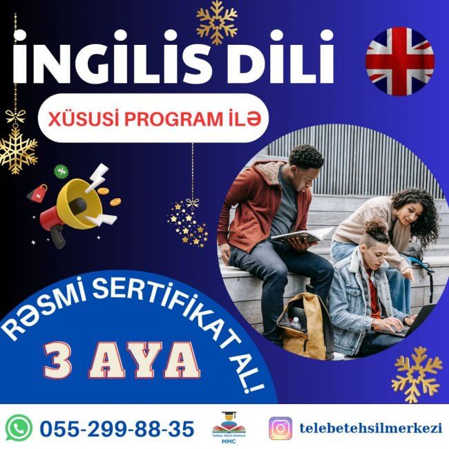 "Tələbə Təhsil Mərkəzi" kursunun təşkil etdiyi İngilis dili danışıq dərslərinə qoşularaq İngilis dilini mükəmməl öyrənə bilərsən❗