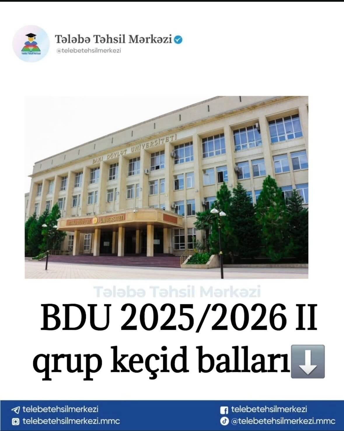 BDU 2025/2026 II qrup keçid balları
